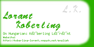 lorant koberling business card